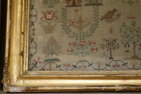 A George III sampler, 56cm x 53cm